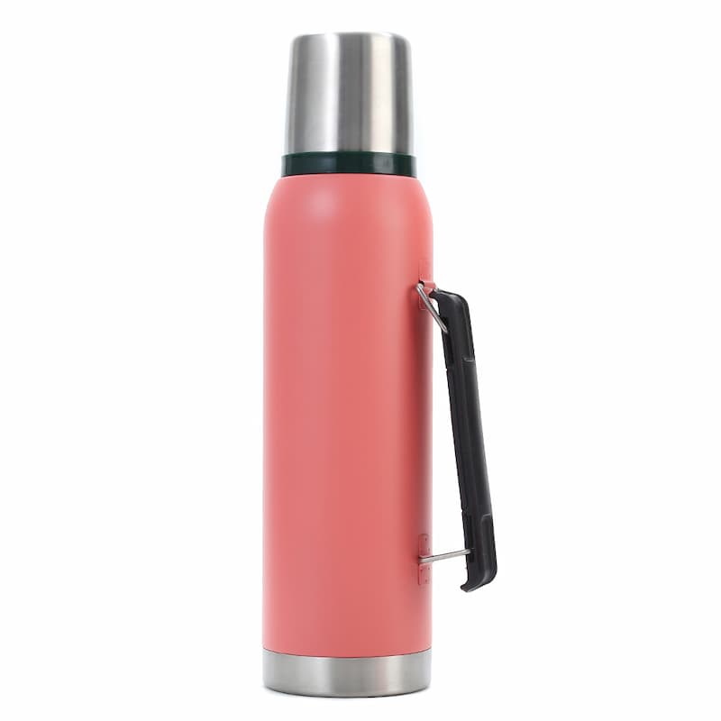 Dent-Resistant Coffee Flask with Built-In Spill-Proof Cup