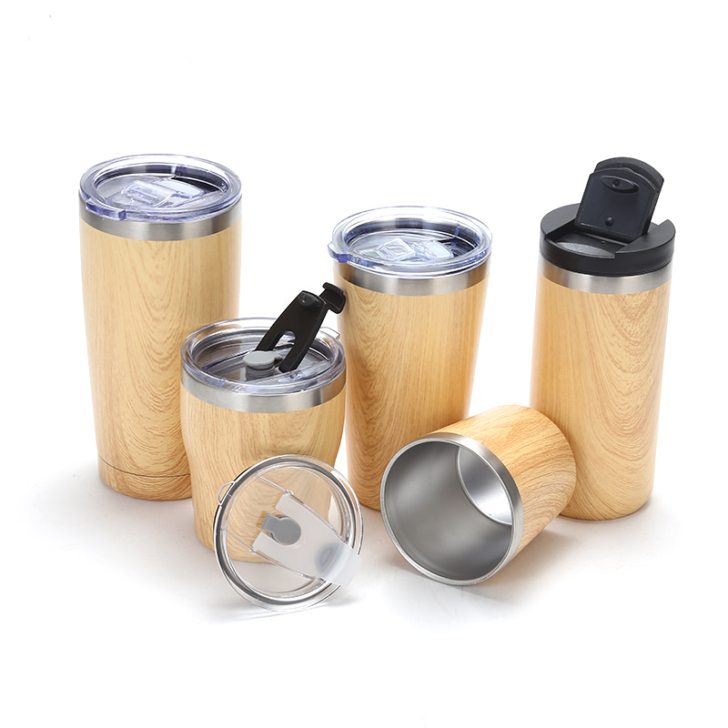 Taza de café de 16 oz con diseño de madera personalizado