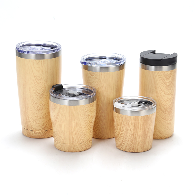 Taza de café de 16 oz con diseño de madera personalizado